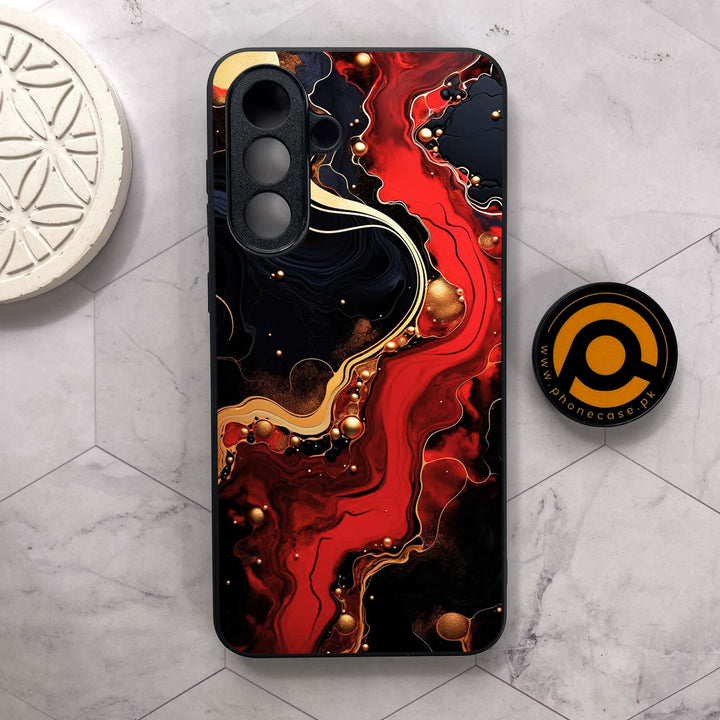 Samsung Galaxy A26 5G  - Red Gold Marble - Premium Metal Printed soft Bumper shock Proof Case
