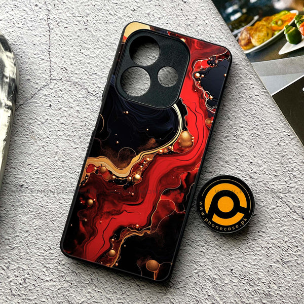 Oppo A5 Pro  - Red Gold Marble - Premium Printed Metal soft Bumper shock Proof Case