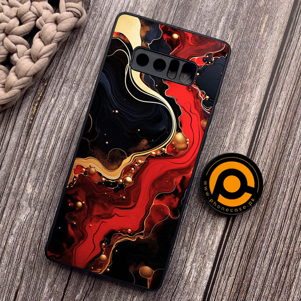 Samsung Galaxy Note 8 - Red Gold Marble - Premium Metal Printed soft Bumper shock Proof Case