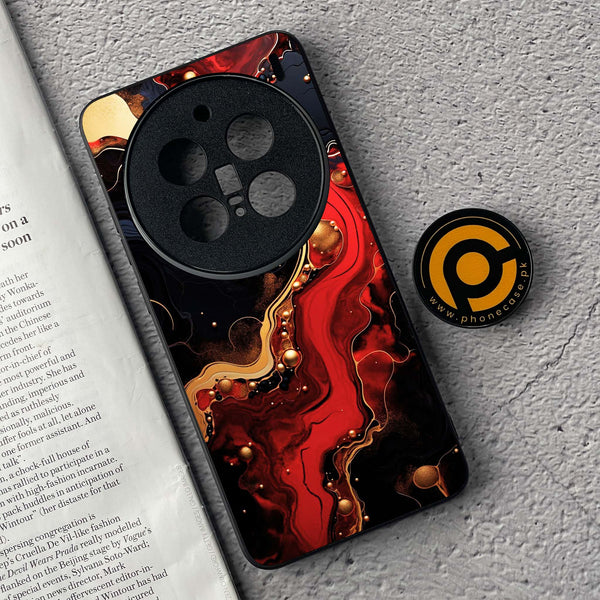 Vivo X200 Pro - Red Gold Marble - Premium Metal  Printed soft Bumper shock Proof Case