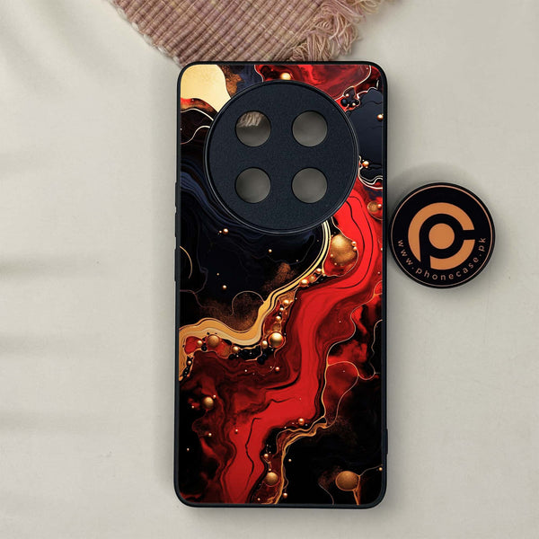Honor X9c 5G - Red Gold Marble - Premium Metal Printed soft Bumper shock Proof Case