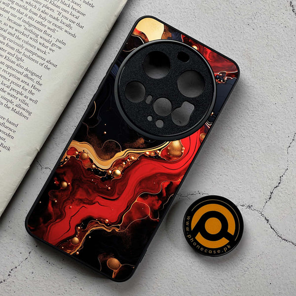 Xiaomi 15 Ultra - Red Gold Marble - Premium Metal Printed Soft Bumper Shockproof Case