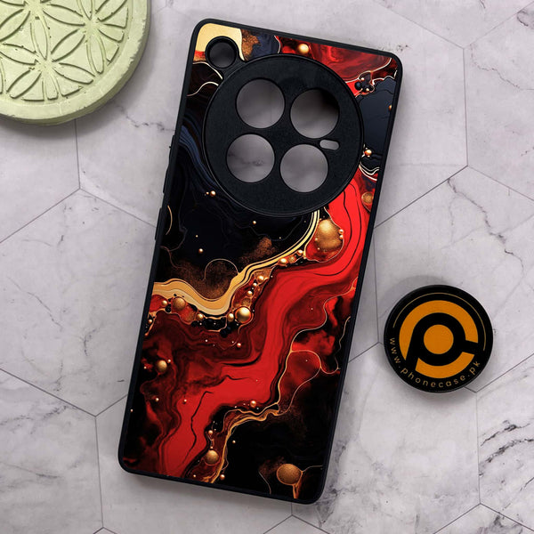 Infinix Zero 40 5G - Red Gold Marble - Premium Metal Printed soft Bumper shock Proof Case