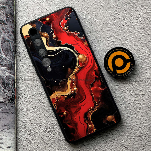 Xiaomi Mi 10 - Red Gold Marble - Premium Printed Metal soft Bumper shock Proof Case