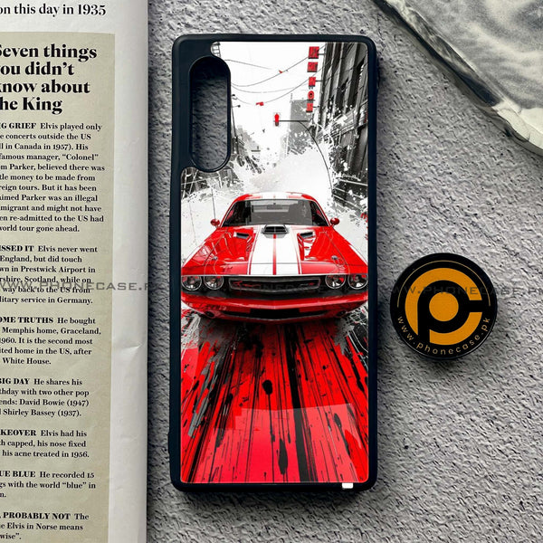 LG G9 - Red Muscle Car Thrill - Premium Metal Printed soft Bumper shock Proof Case