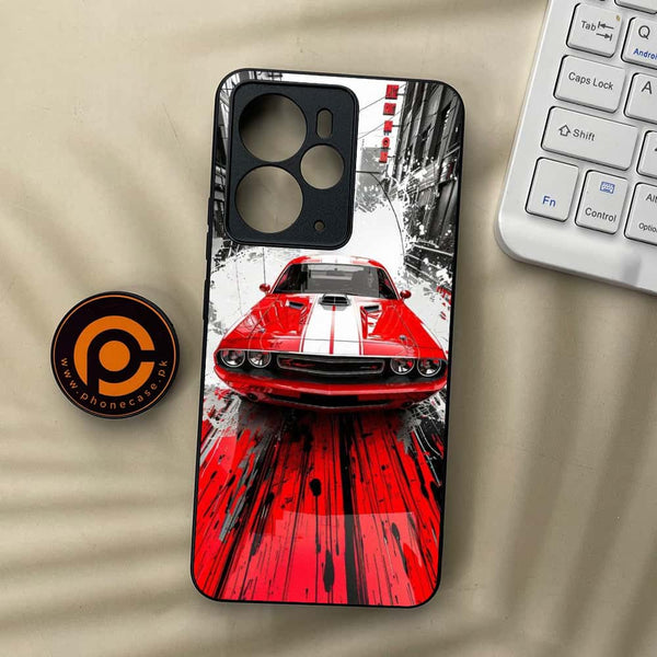 Realme 14T 5G - Red Muscle Car Thrill - Premium Metal Printed soft Bumper Shock Proof Case
