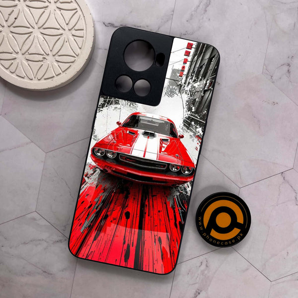 OnePlus 10R - Red Muscle Car Thrill - Premium Metal Printed soft Bumper shock Proof Case