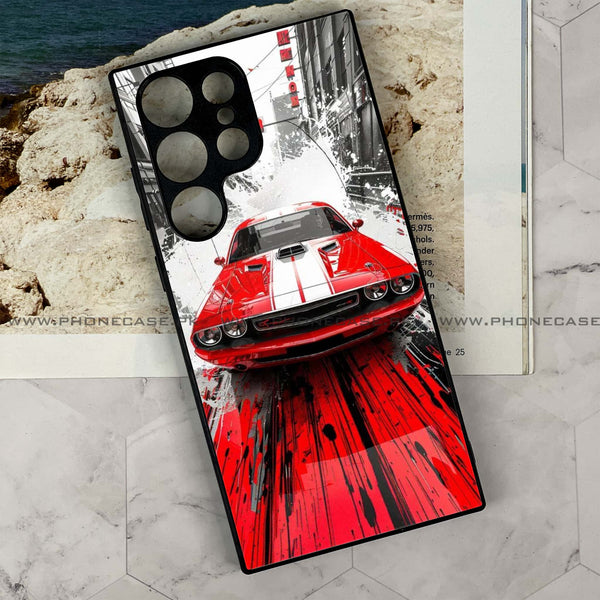 Samsung Galaxy S24 Ultra - Red Muscle Car Thrill - Premium Metal Printed soft Bumper shock Proof Case