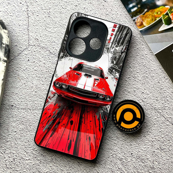 Oppo A5 Pro  - Red Muscle Car Thrill - Premium Printed Metal soft Bumper shock Proof Case