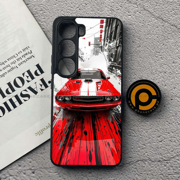 Vivo V40 Lite (IDN) - Red Muscle Car Thrill - Premium Metal Printed soft Bumper Shock Proof Case