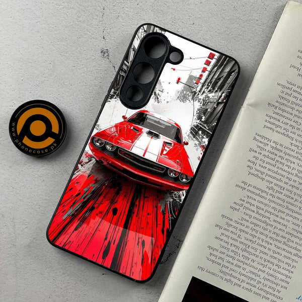 Vivo Y04 - Red Muscle Car Thrill - Premium Metal Printed soft Bumper shock Proof Case