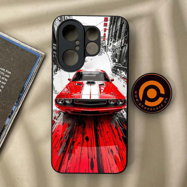 Vivo X200 FE - Red Muscle Car Thrill - Premium Metal Printed soft Bumper Shock Proof Case