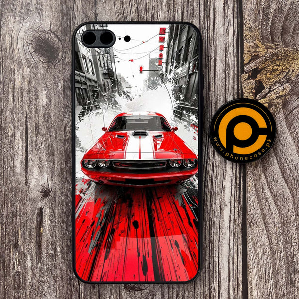 iPhone 7 Plus - Red Muscle Car Thrill - Premium Metal Printed soft Bumper shock Proof Case