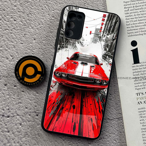 Samsung Galaxy A03s -  Red Muscle Car Thrill - Premium Printed Metal soft Bumper shock Proof Case