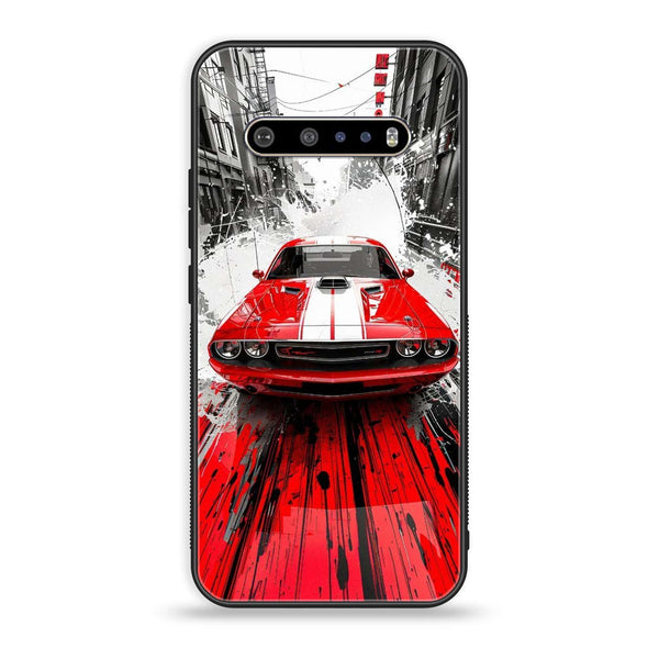 LG V60 - Red Muscle Car Thrill - Premium Printed Glass soft Bumper Shock Proof Case