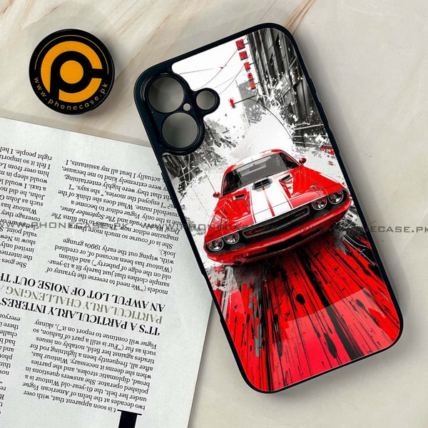 iPhone 16 Plus -   Red Muscle Car Thrill - Premium Metal Printed soft Bumper shock Proof Case