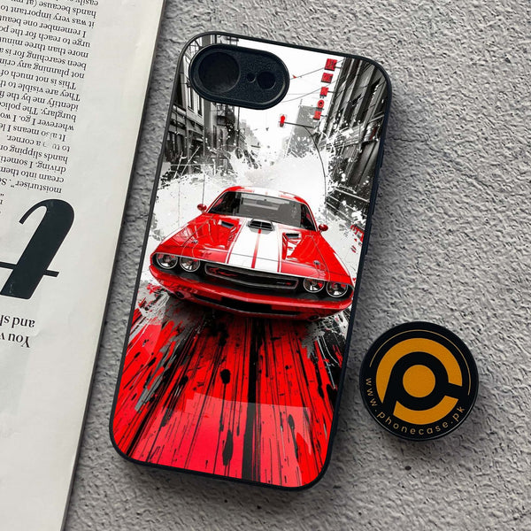 iPhone 16e - Red Muscle Car Thrill - Premium Metal  Printed soft Bumper shock Proof Case