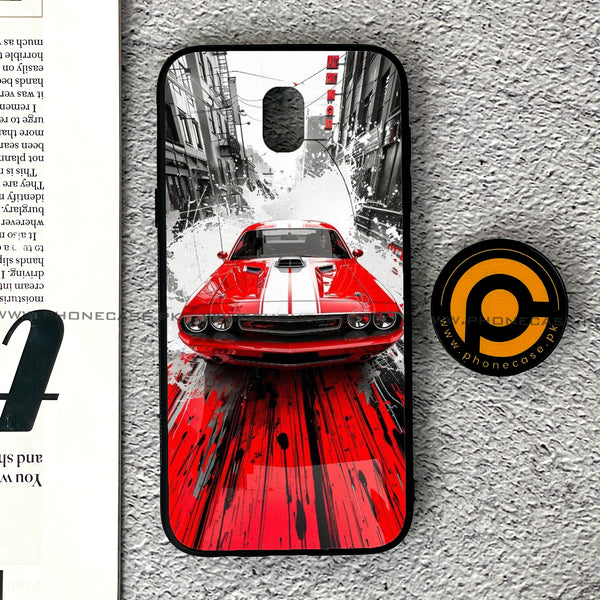 Samsung Galaxy J5 Pro 2017 - Red Muscle Car Thrill - Premium Printed Metal soft Bumper shock Proof Case