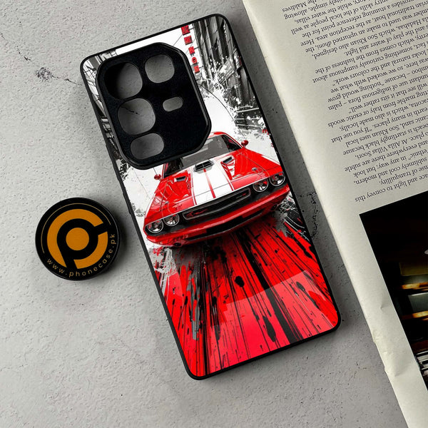 Infinix Note 50 - Red Muscle Car Thrill - Premium Metal Printed Soft Bumper Shockproof Case