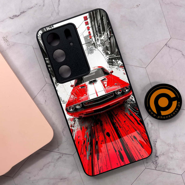 Realme C75 4G - Red Muscle Car Thrill - Premium Metal Printed soft Bumper shock Proof Case