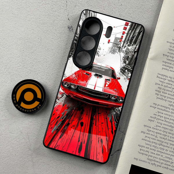 Tecno Camon 40 Pro - Red Muscle Car Thrill - Premium Metal Printed Soft Bumper Shockproof Case