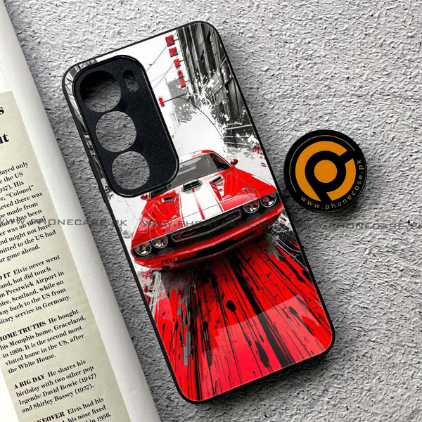 Vivo Y19s Pro - Red Muscle Car Thrill - Premium Metal Printed soft Bumper shock Proof Case