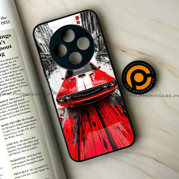 Oppo F27 Pro - Red Muscle Car Thrill - Premium Metal Printed soft Bumper Shock Proof Case