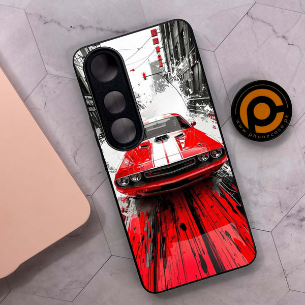 Vivo V50 Lite - Red Muscle Car Thrill - Premium Metal Printed soft Bumper shock Proof Case