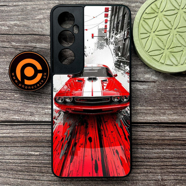 Realme C65  - Red Muscle Car Thrill - Premium Metal Printed soft Bumper shock Proof Case
