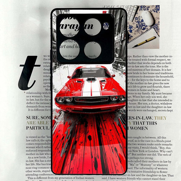 Infinix Note 40 Pro Plus - Red Muscle Car Thrill - Premium Metal Printed soft Bumper shock Proof Case