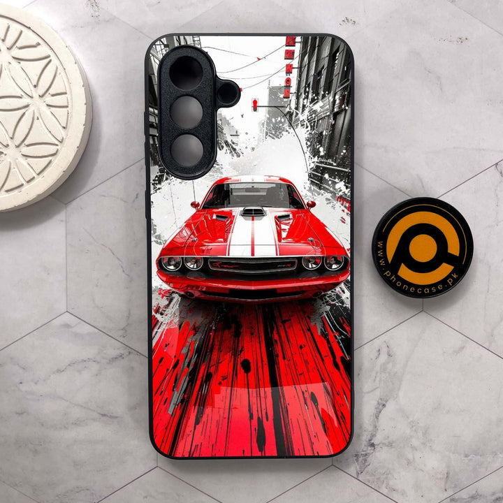 Samsung Galaxy A36 5G - Red Muscle Car Thrill - Premium Metal Printed soft Bumper shock Proof Case