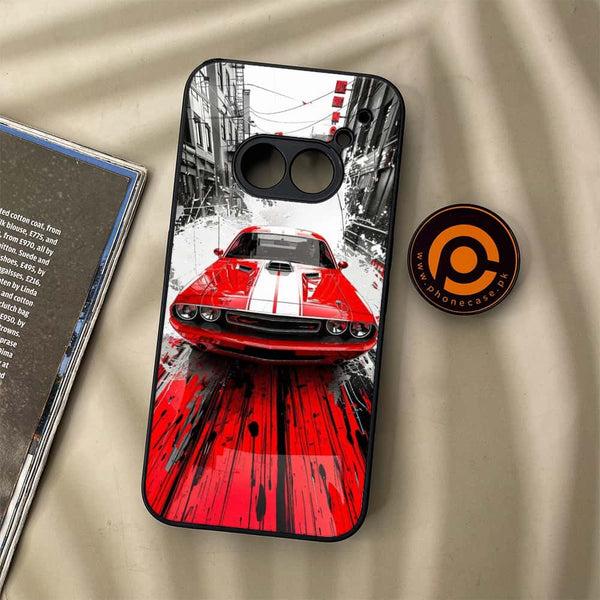 Nothing Phone (2a) - Red Muscle Car Thrill - Premium Metal Printed soft Bumper Shock Proof Case