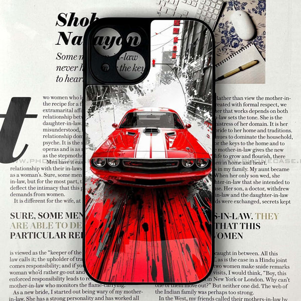 iPhone 13 Mini - Red Muscle Car Thrill - Premium Metal Printed soft Bumper shock Proof Case