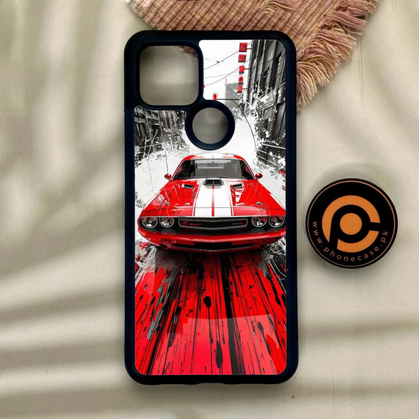 Google Pixel 4a 5G - Red Muscle Car Thrill - Premium Metal Printed Soft Bumper Shock Proof Case