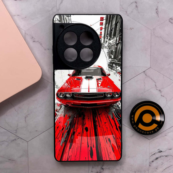 OnePlus 12R - Red Muscle Car Thrill - Premium Metal Printed soft Bumper shock Proof Case