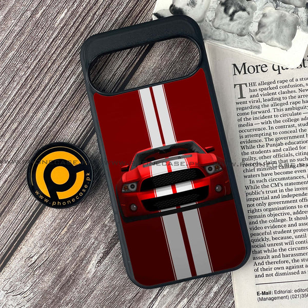 Google Pixel 9 - Muscle Racing Car - Premium Metal Printed soft Bumper Shock Proof Case CS-48322