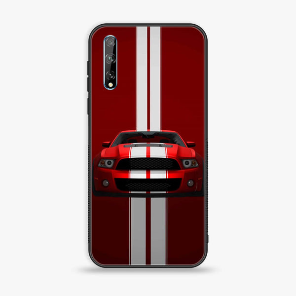 Huawei Y8p - Red Mustang - Premium Printed Glass soft Bumper Shock Proof Case