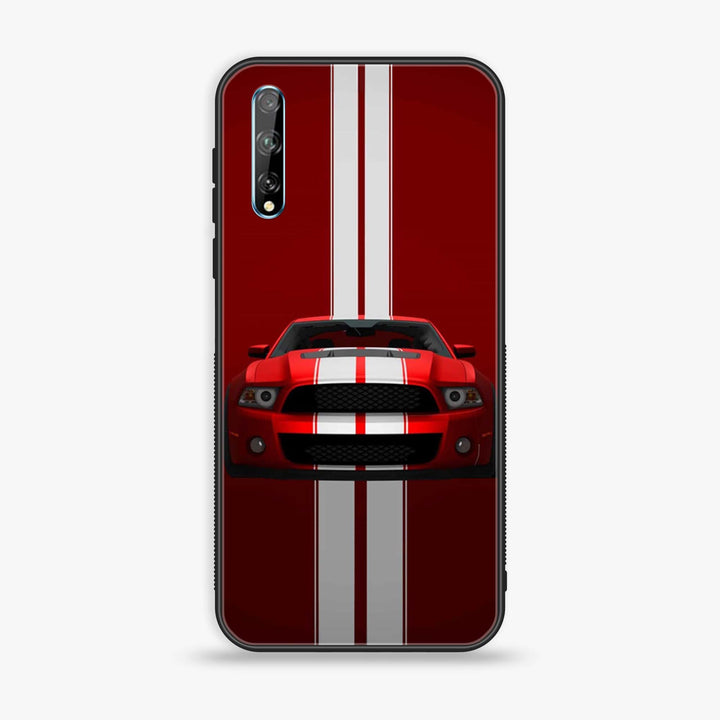 Huawei Y8p - Muscle Racing Car - Premium Printed Glass soft Bumper Shock Proof Case