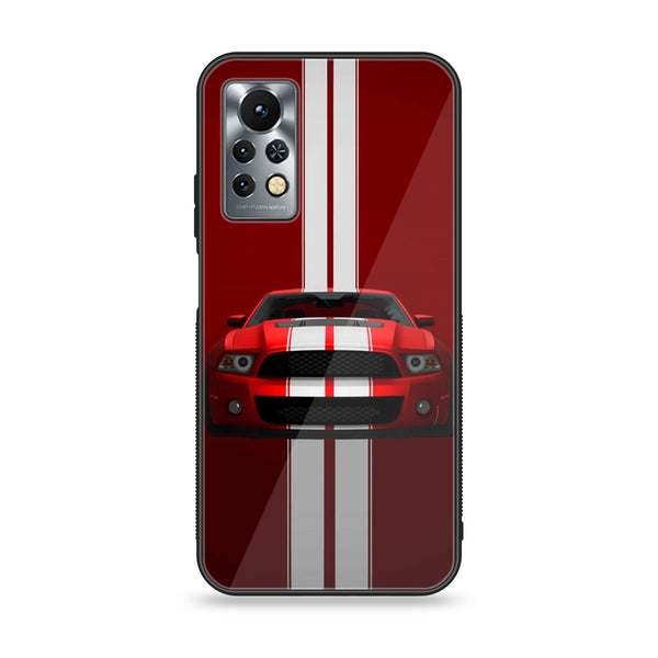 Infinix Note 11s - Red Mustang - Premium Printed Glass soft Bumper Shock Proof Case