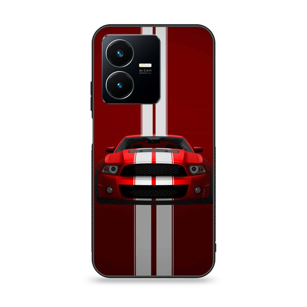 Vivo Y22 - Muscle Racing Car - Premium Printed Glass soft Bumper Shock Proof Case