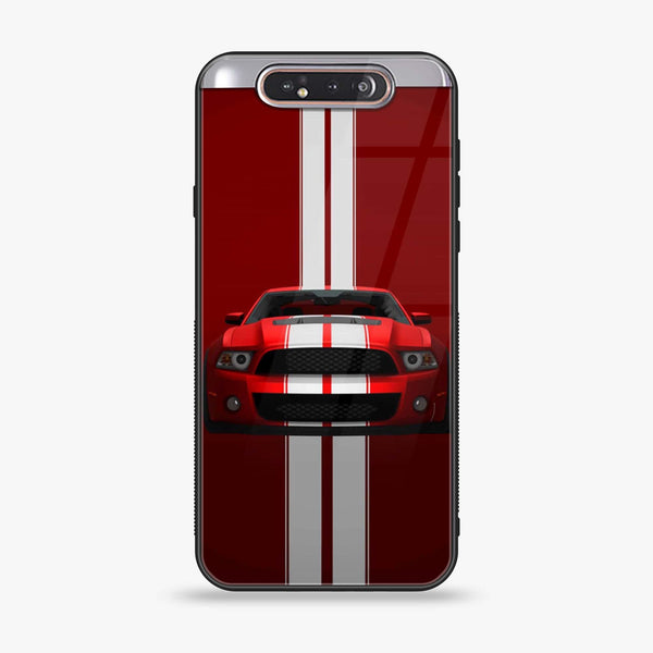 Samsung Galaxy A80 - Red Mustang - Premium Printed Glass soft Bumper shock Proof Case