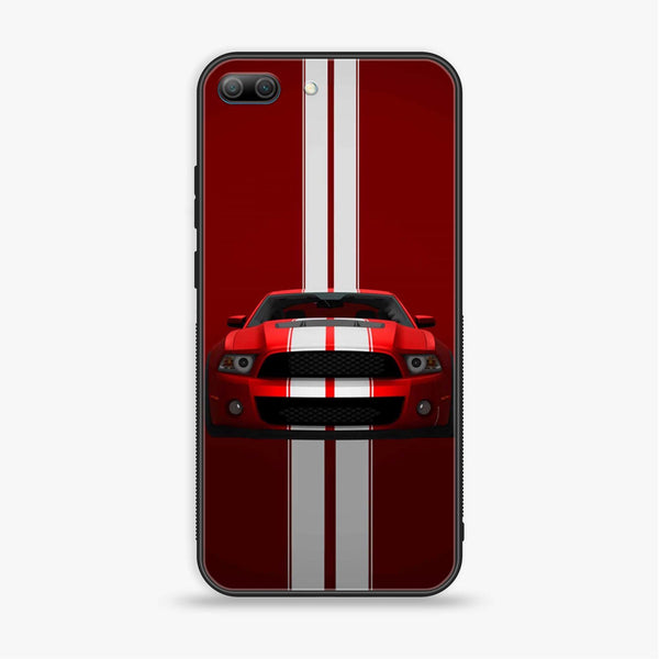 Huawei Honor 9 Lite - Muscle Racing Car - Premium Printed Glass soft Bumper Shock Proof Case