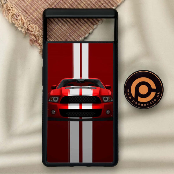 Google Pixel 6 - Muscle Racing Car - Premium Metal Printed soft Bumper Shock Proof Case CS-40612