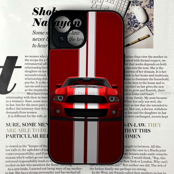 iPhone 15 - Muscle Racing Car - Premium Printed Glass soft Bumper Shock Proof Case