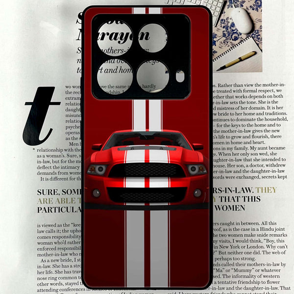 Infinix Note 40 4G - Red Mustang - Premium Printed Glass soft Bumper shock Proof Case CS-21438