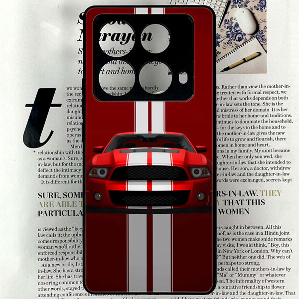Infinix Note 40 4G - Red Mustang - Premium Printed Glass soft Bumper shock Proof Case