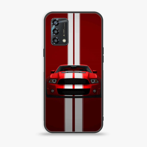 Oppo A95 - Muscle Racing Car - Premium Printed Glass soft Bumper Shock Proof Case