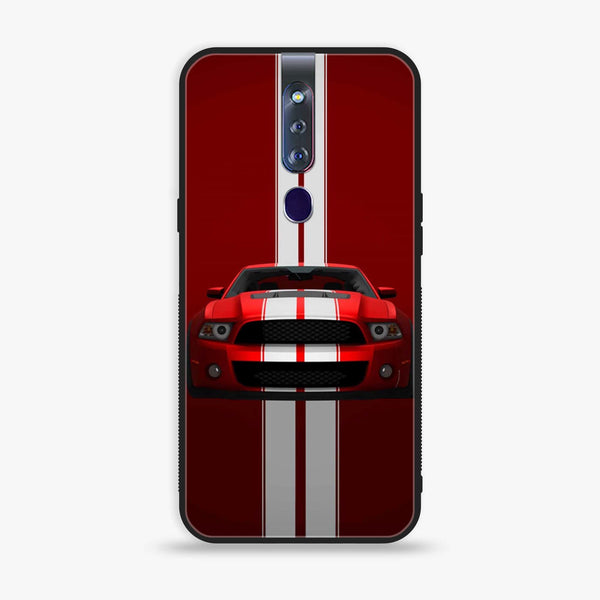 Oppo F11 Pro - Red Mustang - Premium Printed Glass soft Bumper shock Proof Case