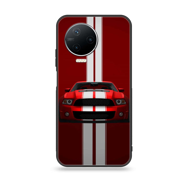 Infinix Note 12 Pro - Red Mustang - Premium Printed Glass soft Bumper Shock Proof Case