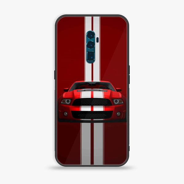 OPPO Reno 10x Zoom - Red Mustang - Premium Printed Glass soft Bumper Shock Proof Case